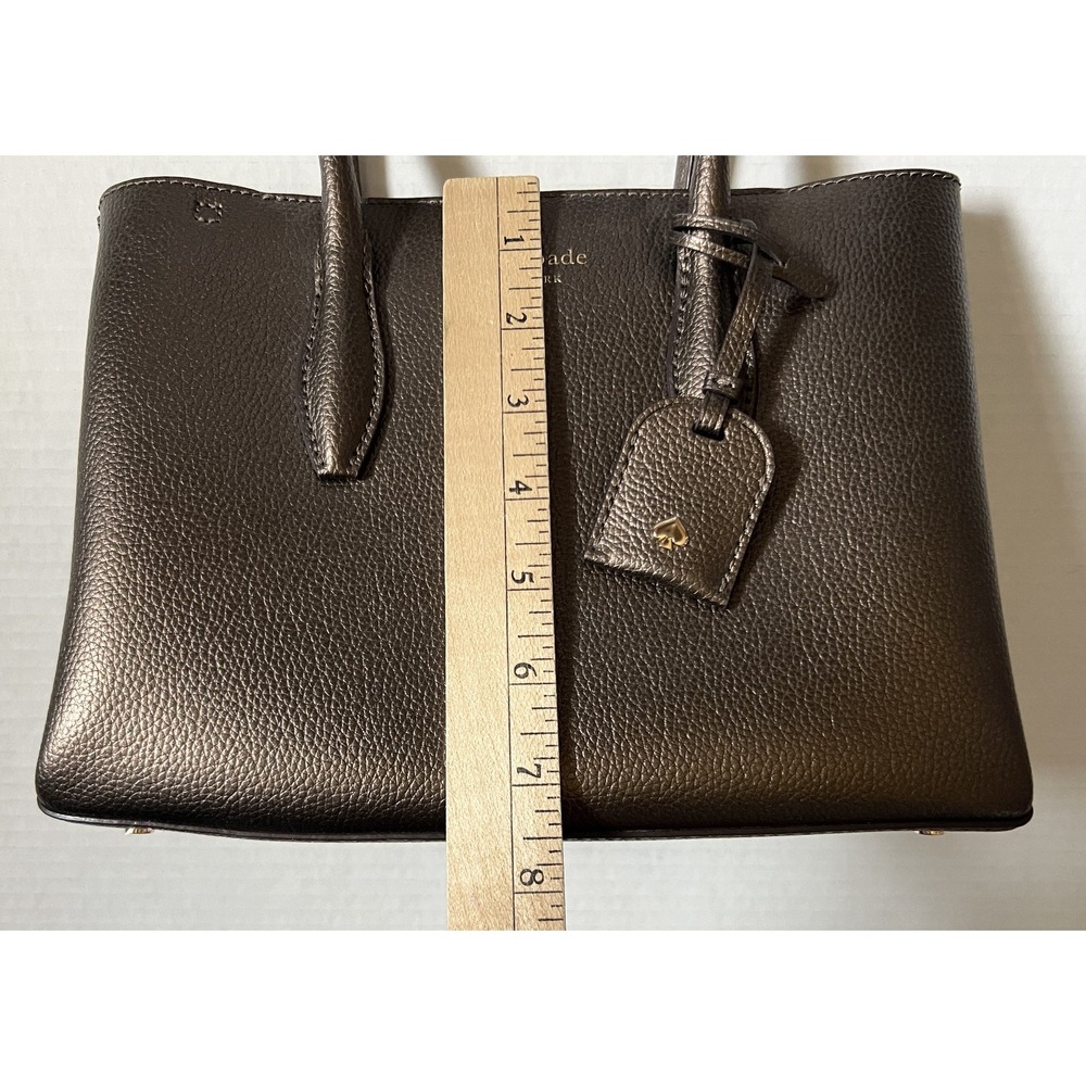 KATE SPADE NEW YORK Eva Top Satchel Ash Metallic Brown Handbag Purse w/ Wallet - Picture 11 of 16